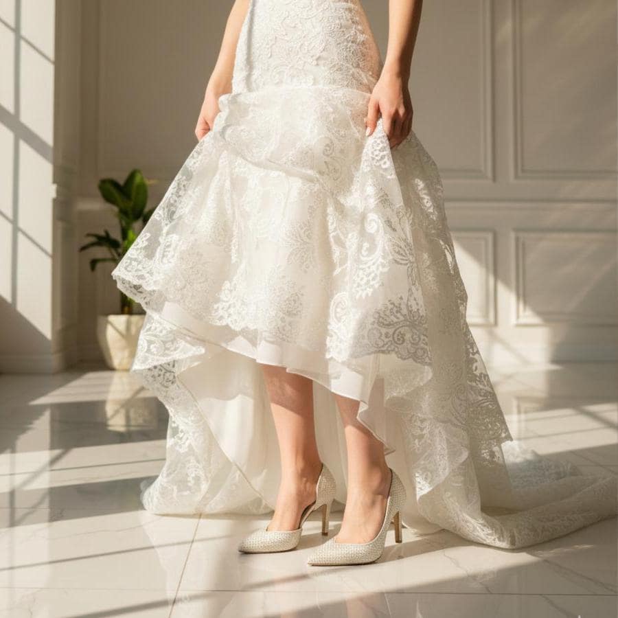 Pearl Crystal Embellished Stiletto Bridal Shoes, Kitten Heels, Wedding Pumps