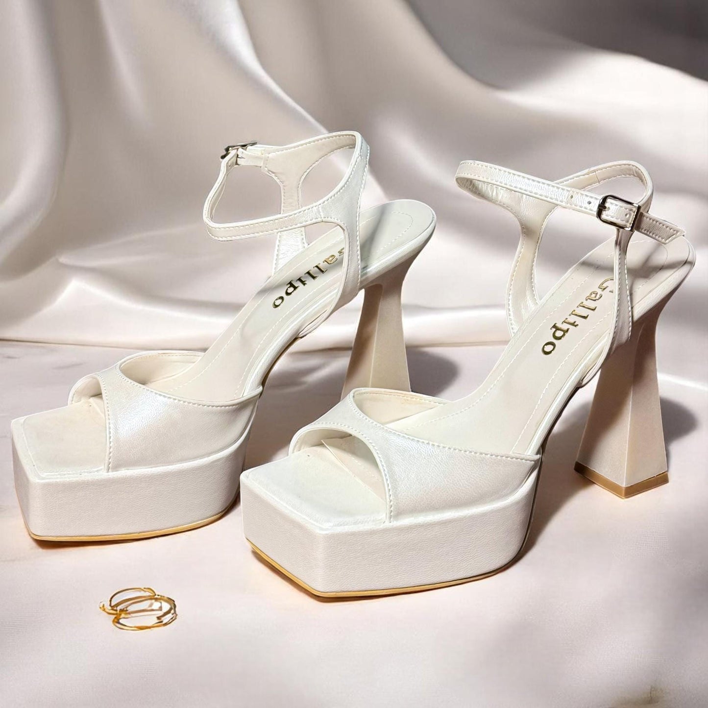 Pearl Platform Bridal Shoes, Comfy High Heel Wedding Shoes, Block Heels