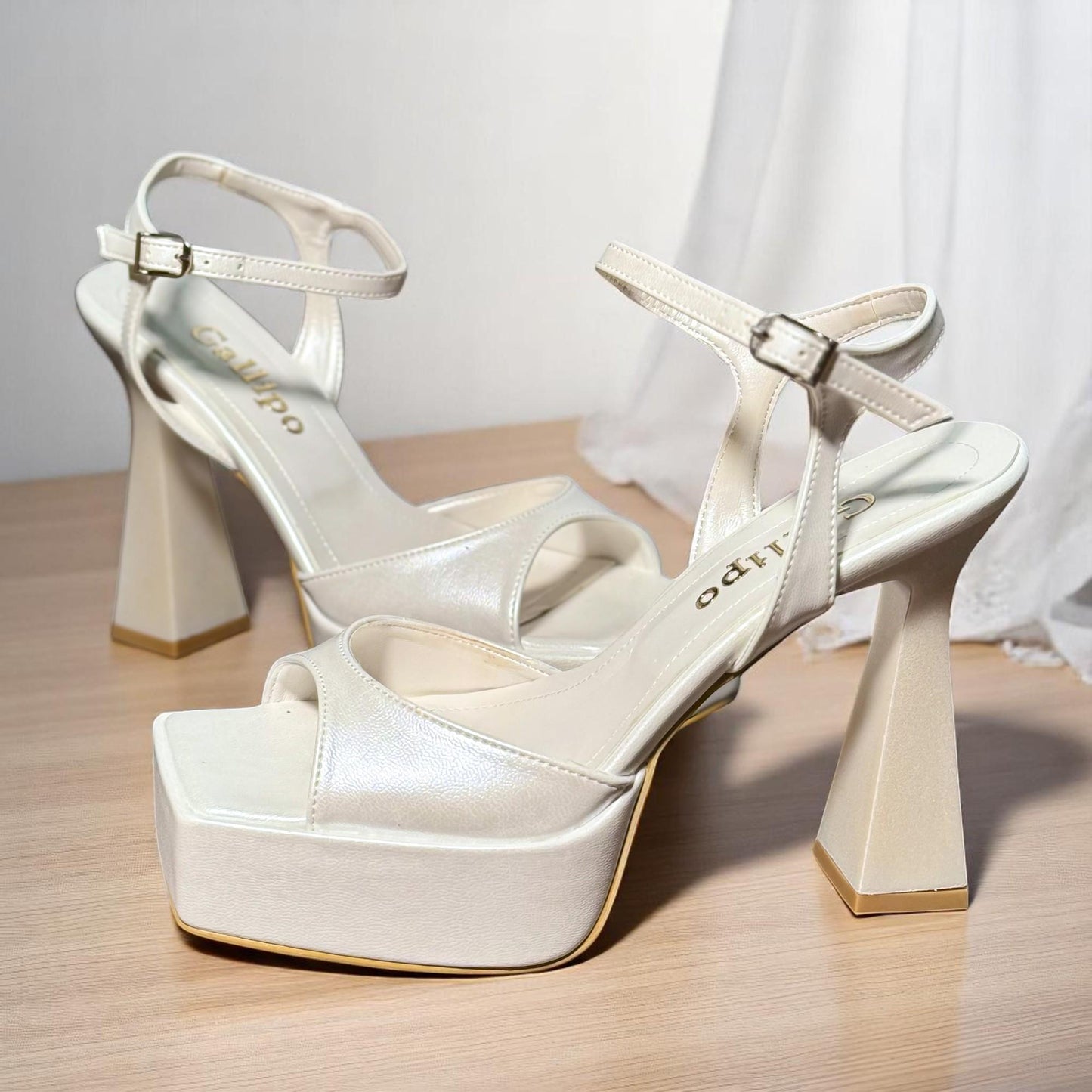 Pearl Platform Bridal Shoes, Comfy High Heel Wedding Shoes, Block Heels